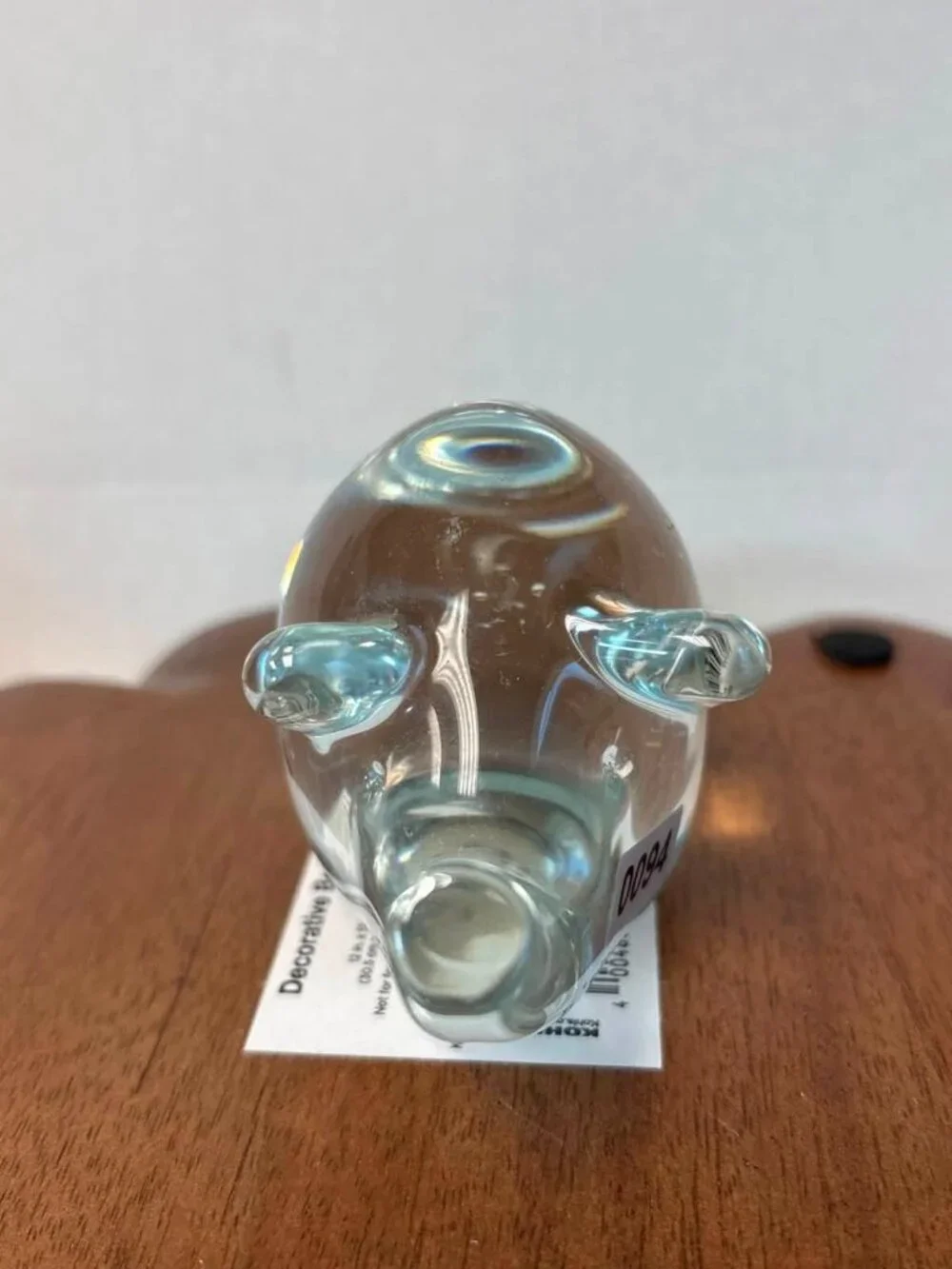 Vtg Pig Glass Clear Figurine Whimsical Paperweight Farm Anim